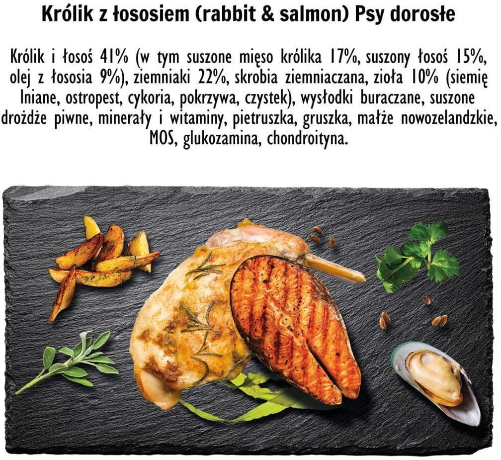 Paka Zwierzaka 3kg Ξηρά Τροφή Σκύλων Μεγαλόσωμων Φυλών χωρίς Σιτηρά με Κουνέλι, Λαγό και Σολομό - Image 2