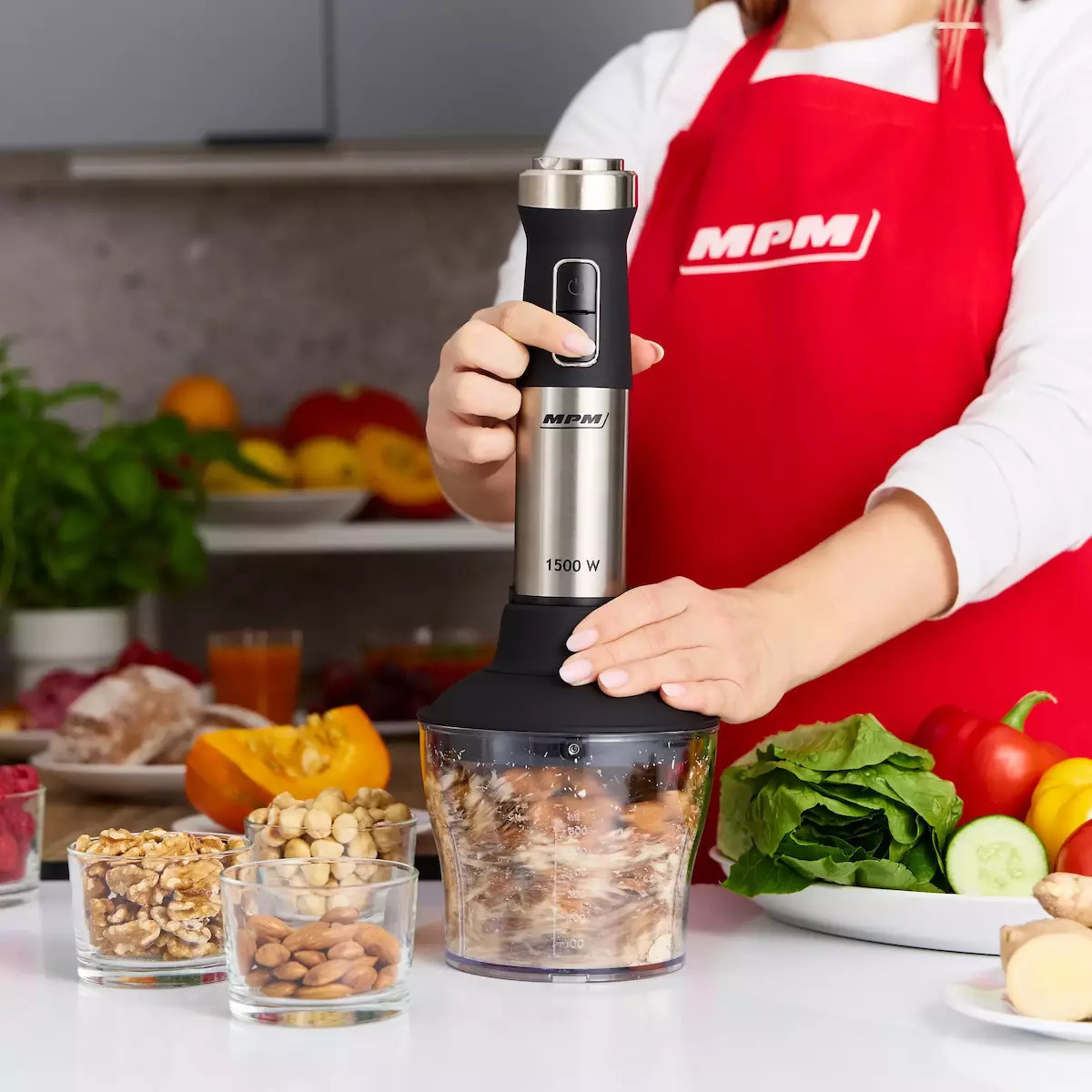 MPM Ραβδομπλέντερ με Πλαστική Ράβδο 1500W Γκρι - Image 4