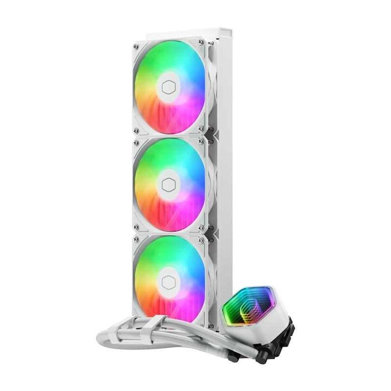CoolerMaster MasterLiquid 360 Core II Υδρόψυξη Επεξεργαστή Τριπλού Ανεμιστήρα 120mm για Socket 1700/1200/115x με ARGB Φωτισμό Λευκή - Image 2