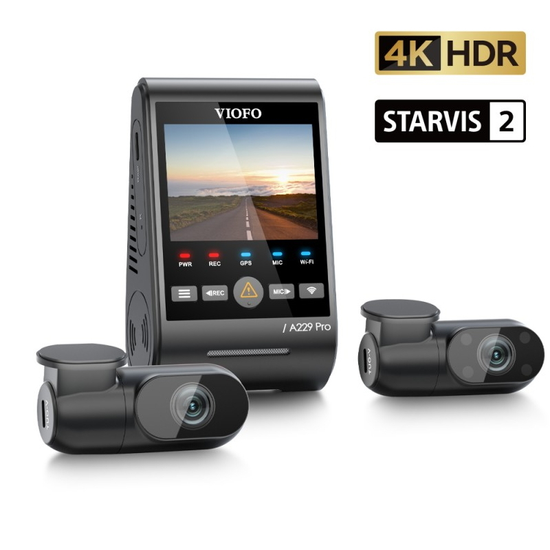 Viofo A229 Pro 3CH Σετ Κάμερα DVR Αυτοκινήτου 4K WiFi, GPS & Κάμερα Οπισθοπορείας - Image 2