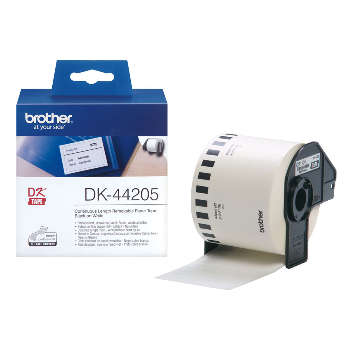 Brother Ταινία Ετικετογράφου σε Μαύρο Χρώμα DK-44205