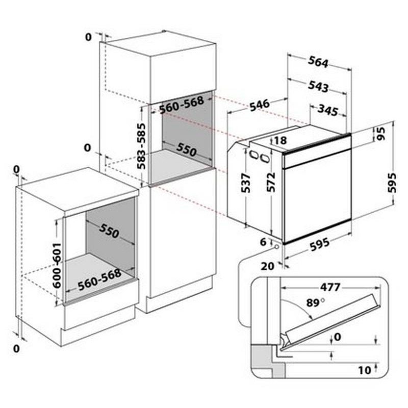 Whirlpool W7 OM4 4S1 P BL Φούρνος άνω Πάγκου 73lt Π59.5εκ. Μαύρος - Image 6
