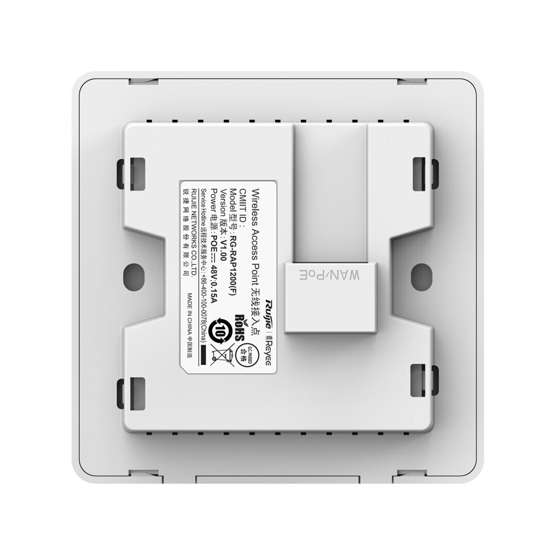 Ruijie Σημείο Πρόσβασης Ruijie Μονή Πρίζα Δικτύου RJ45 σε Λευκό Χρώμα RG-RAP1200F - Image 3