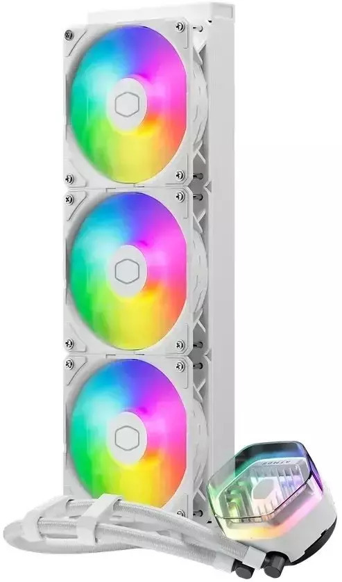 CoolerMaster MasterLiquid 360 ION Υδρόψυξη Επεξεργαστή Τριπλού Ανεμιστήρα 120mm για Socket AM4/AM5/1700/115x με ARGB Φωτισμό Λευκή - Image 2