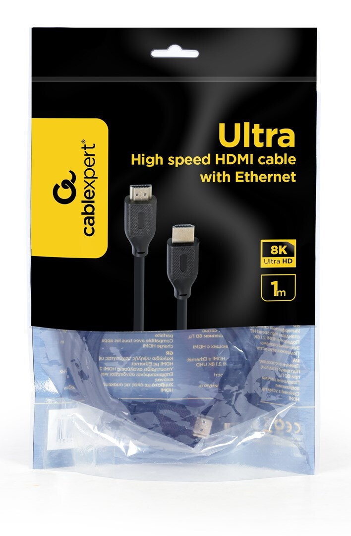 Cablexpert HDMI 2.1 HDMI male - HDMI male 1m Μαύρο (bCCB-HDMIL-1M) - Image 4