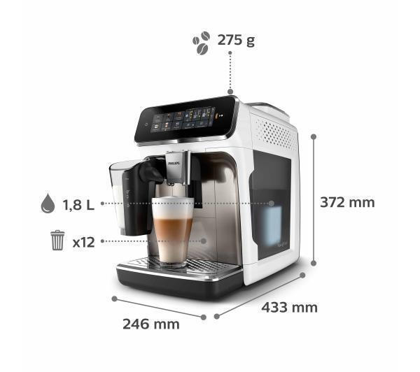 Philips Series 3300 Αυτόματη Μηχανή Espresso 1500W Πίεσης 15bar με Μύλο Άλεσης Λευκή - Image 6