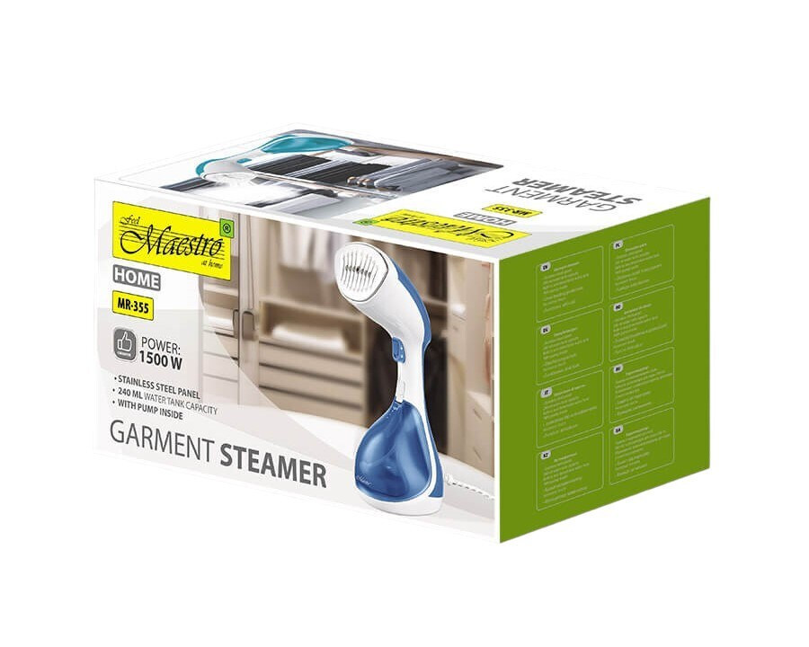 Maestro MR-355-AQUAMARINE Ατμοκαθαριστής Ρούχων Χειρός 1500W με Δοχείο 240ml Μπλε - Image 7