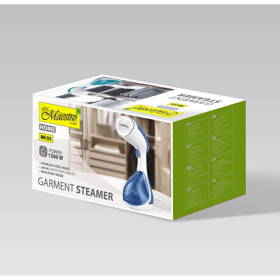 Maestro MR-355-AQUAMARINE Ατμοκαθαριστής Ρούχων Χειρός 1500W με Δοχείο 240ml Μπλε - Image 11