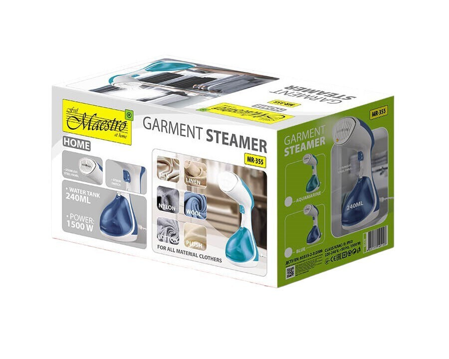 Maestro MR-355-AQUAMARINE Ατμοκαθαριστής Ρούχων Χειρός 1500W με Δοχείο 240ml Μπλε - Image 5