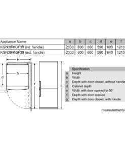 Alternative view of Bosch Ψυγειοκαταψύκτης 368lt Total NoFrost KGN39VEB