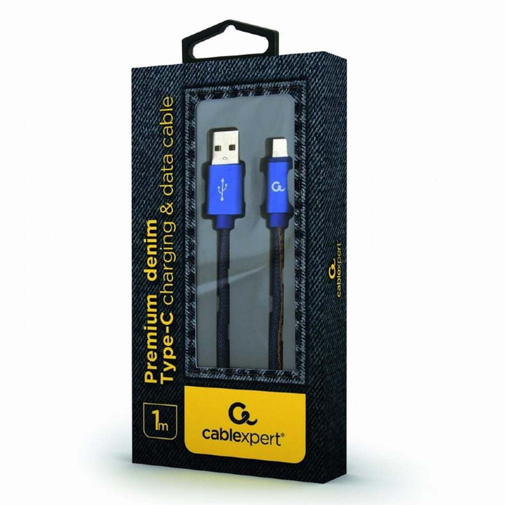 Gembird Premium jeans (denim) USB 2.0 USB-C male - USB-A 1m (CC-USB2J-AMCM-1M-BL) - Image 4