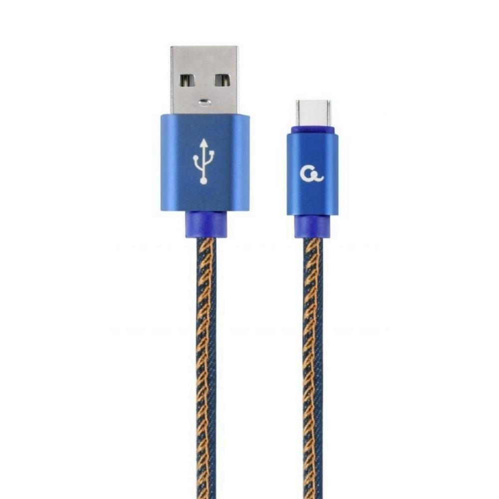 Gembird Premium jeans (denim) USB 2.0 USB-C male - USB-A 1m (CC-USB2J-AMCM-1M-BL)