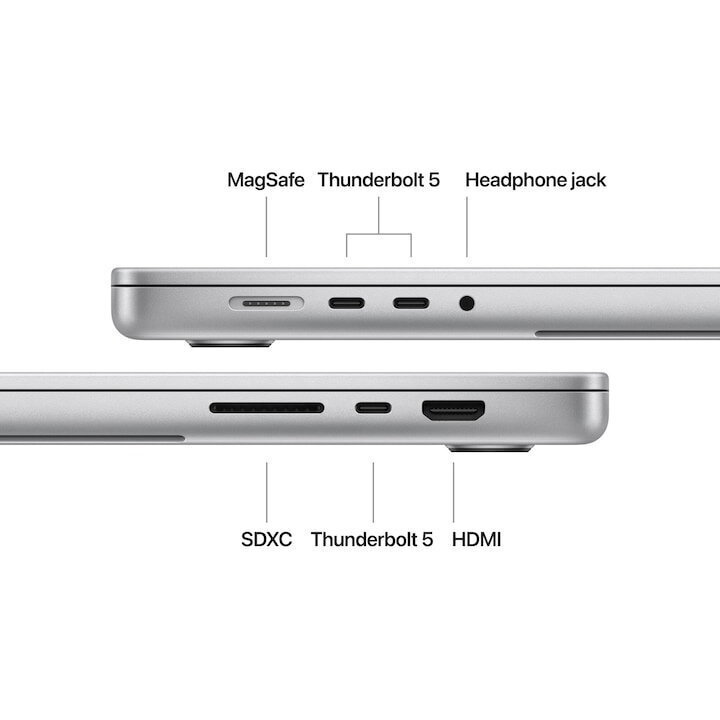 Apple MacBook Pro 16" (2024) 16.2" Retina Display 120Hz (M4 Max-16‑core/48GB/1TB SSD/40-Core GPU) Silver (International English Keyboard) - Image 5