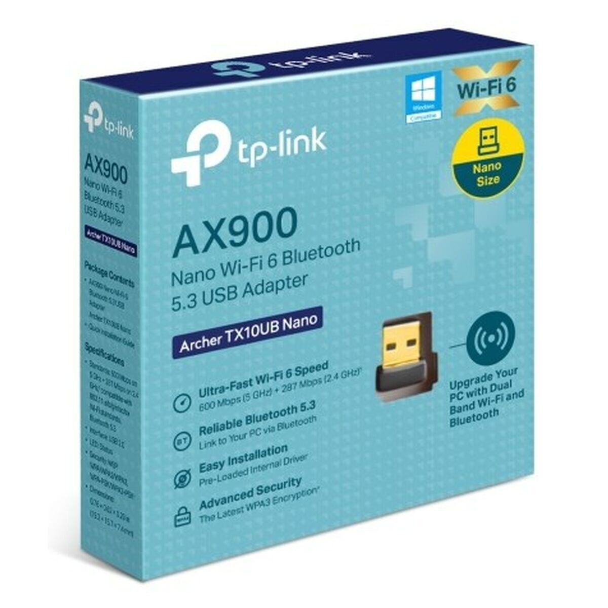 Tp-link Archer Tx10ub Nano Network Adapter 900mbps Wireless Ax Usb 2.0 1x Internal Antenna - Image 2