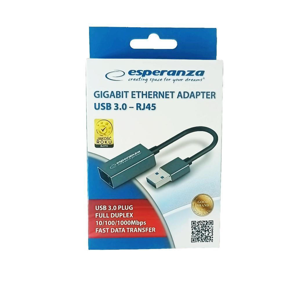 Esperanza ENA101 USB Αντάπτορας Δικτύου για Ενσύρματη σύνδεση Gigabit Ethernet - Image 7