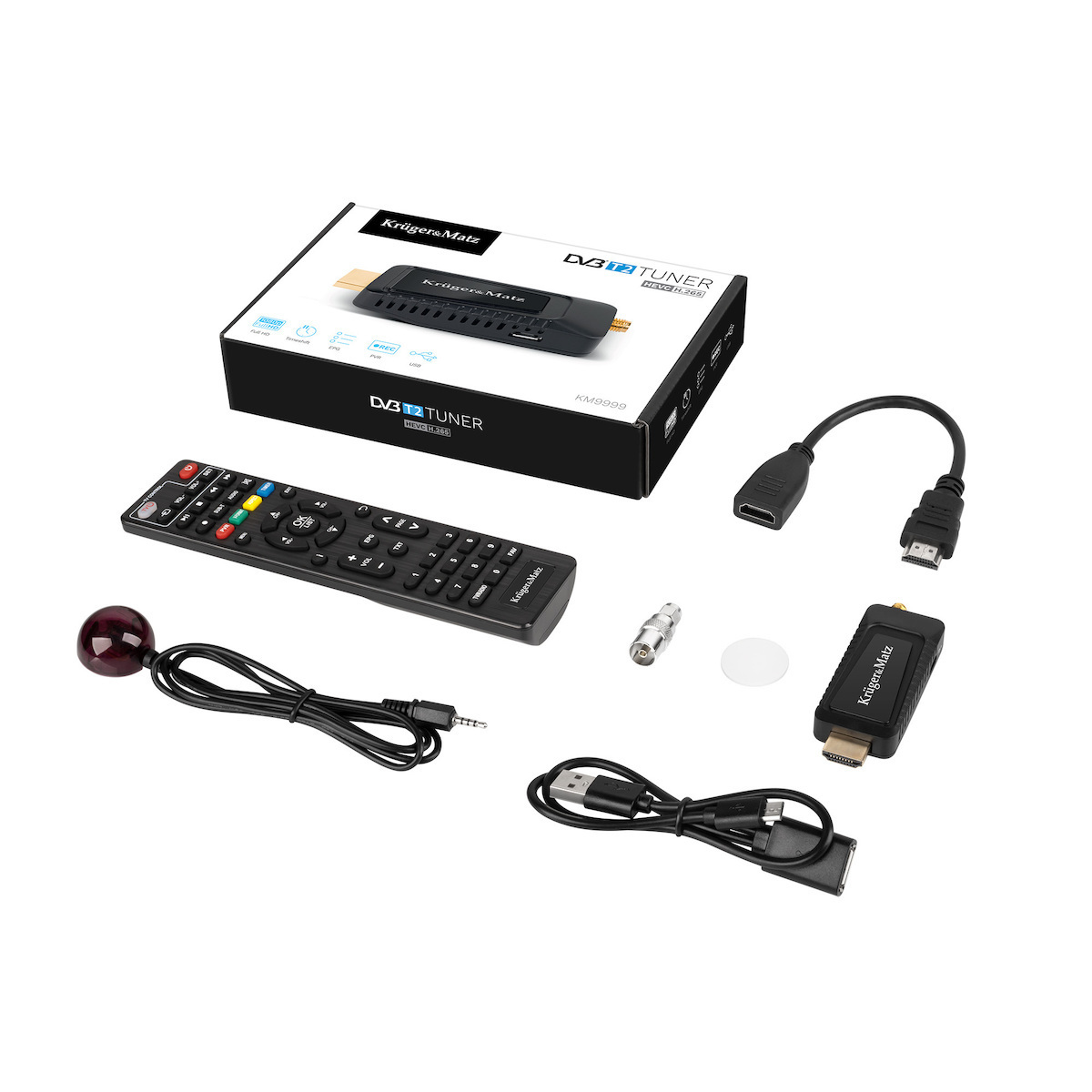 Kruger & Matz Mini Tuner DVB-T2 H.265 Ψηφιακός Δέκτης Mpeg-4 Full HD (1080p) Σύνδεσεις HDMI / USB - Image 5