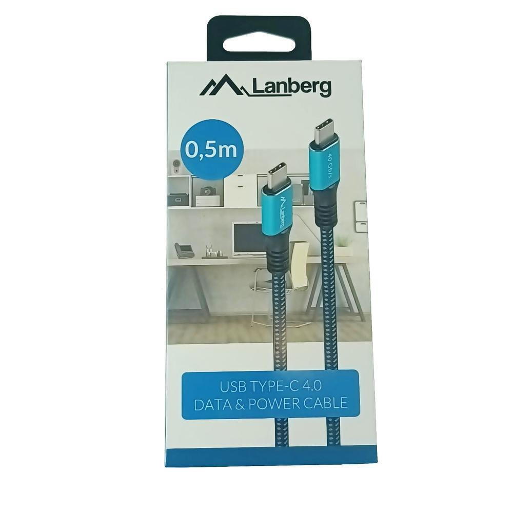 Lanberg USB 2.0 USB-C male - USB-C 100W 0.5m (CA-CMCM-45CU-0005-BK) - Image 4