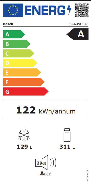 Bosch Ψυγειοκαταψύκτης 440lt Total NoFrost Γκρι KGN49OCAF - Image 2