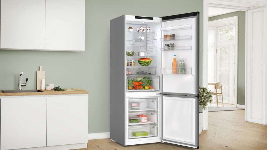 Bosch Ψυγειοκαταψύκτης 440lt Total NoFrost Γκρι KGN49OCAF - Image 4