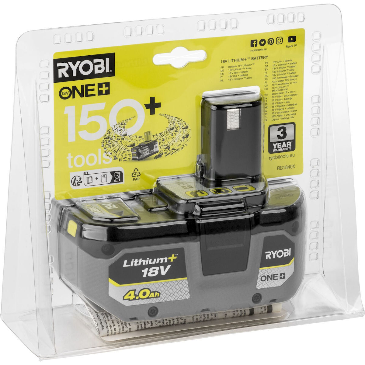 Ryobi Μπαταρία Εργαλείου Λιθίου 18V RB1840X - Image 3