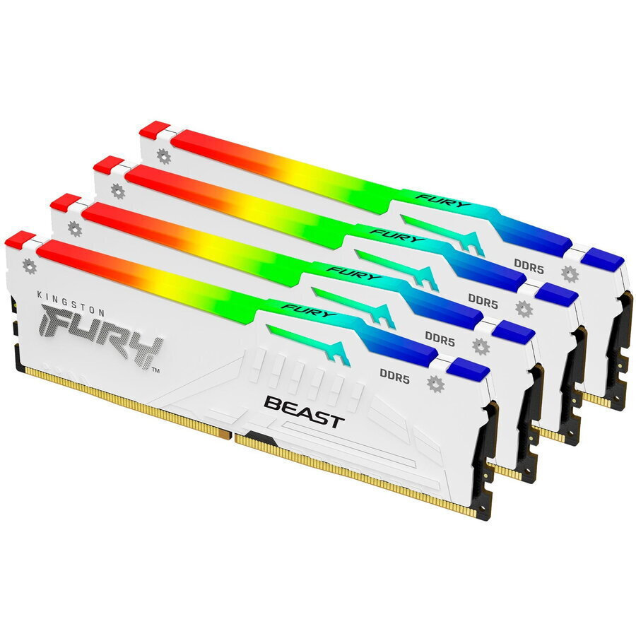 Kingston Fury Beast RGB DDR5 128GB RAM με 4x32GB Modules και Ταχύτητα 5200 για Desktop KF552C40BWAK4-128 - Image 4