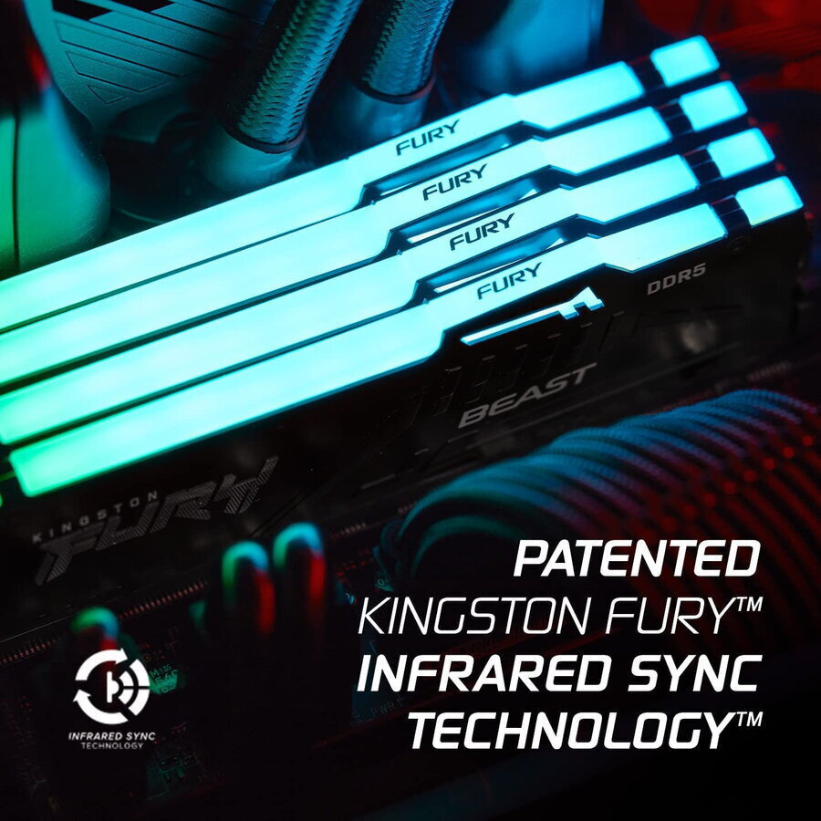 Kingston Fury Beast RGB DDR5 64GB RAM με 2x32GB Modules και Ταχύτητα 5600 για Desktop KF556C40BBAK2-64 - Image 8