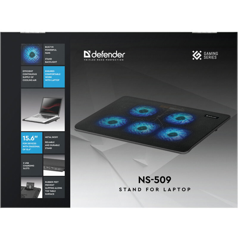 Defender NS-509 Cooling Pad με 5 Ανεμιστήρες και Φωτισμό - Image 5