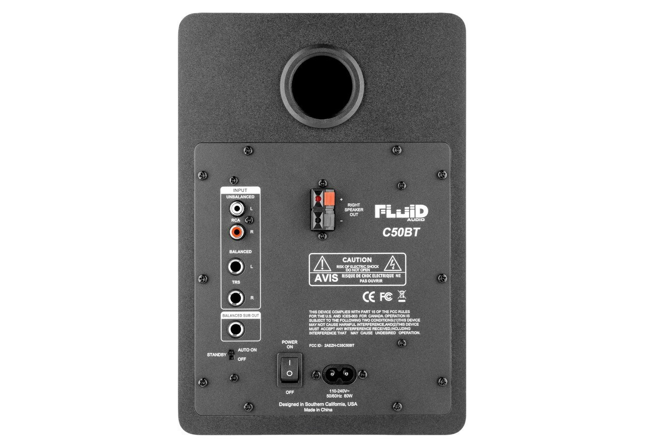 Fluid Audio C50BT C50BT Αυτοενισχυόμενα Ηχεία Studio Monitor 2 Δρόμων με Bluetooth 42W (Ζεύγος) Μαύρο - Image 5