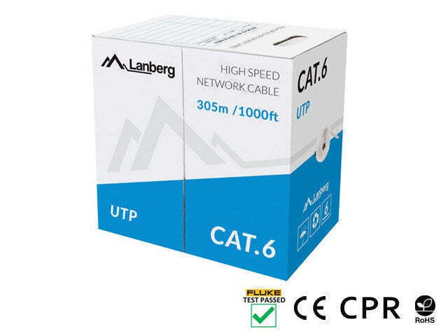 Lanberg U/UTP Cat.6 Καλώδιο Δικτύου Ethernet χωρίς ακροδέκτες 305m Γκρι 1τμχ LCU6-11CU-0305-S - Image 2