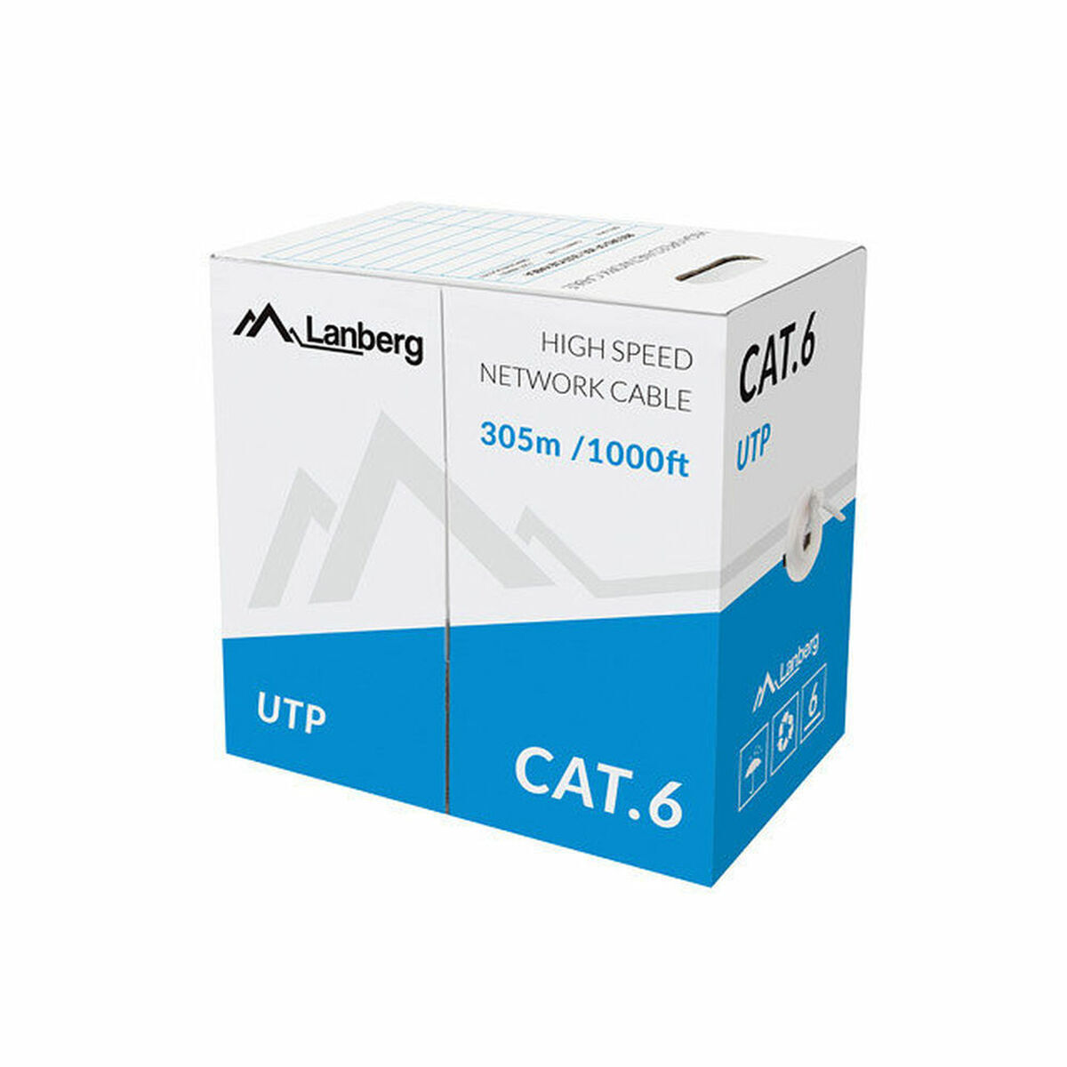 Lanberg U/UTP Cat.6 Καλώδιο Δικτύου Ethernet χωρίς ακροδέκτες 305m Γκρι 1τμχ LCU6-11CU-0305-S