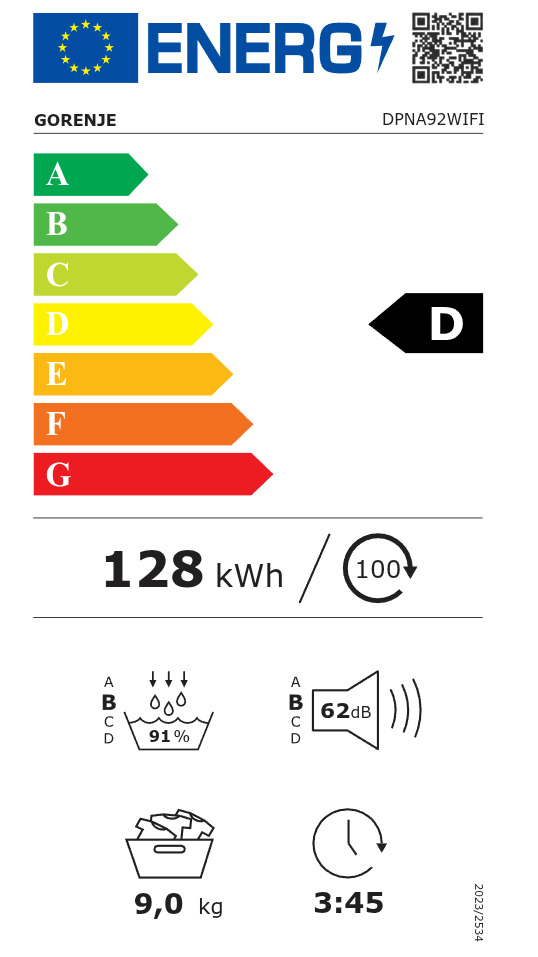 Gorenje 9kg A++ με Αντλία Θερμότητας DPNA92WIFI - Image 5