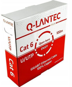 Q-Lantec U/UTP Cat.6 Καλώδιο Δικτύου Ethernet 55m Γκρι 1τμχ