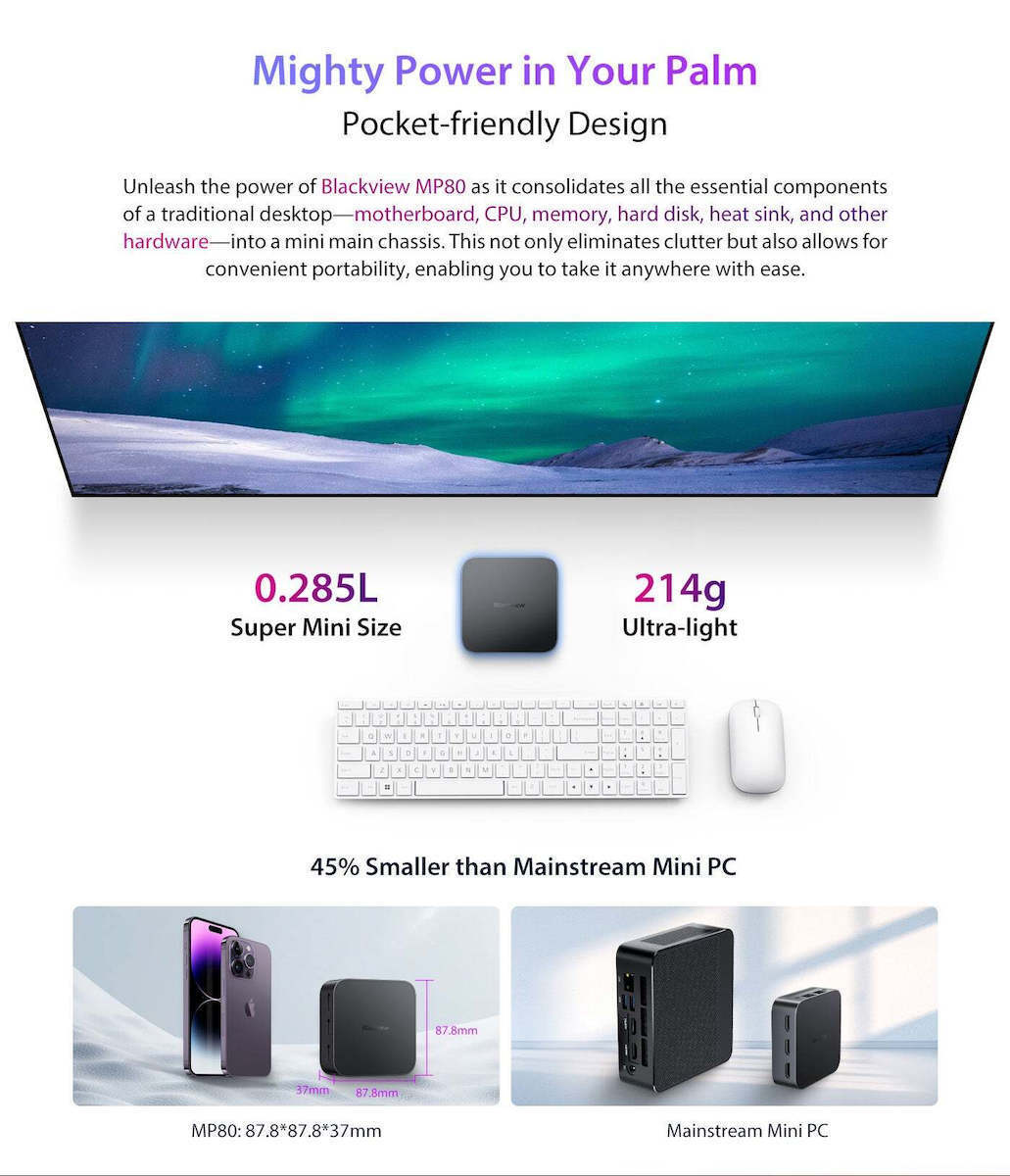BlackView MP80 Mini PC (N-Series N97/16GB DDR4/1TB SSD/W11 Pro) - Image 10