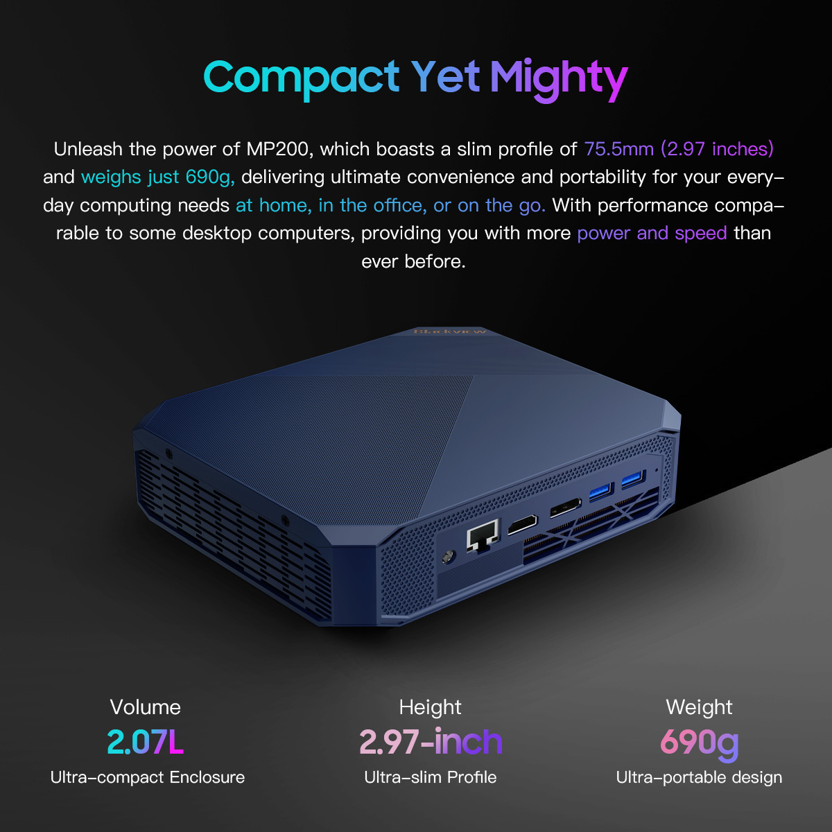 BlackView MP200 Mini PC (Core i5-11400H/16GB DDR4/512GB SSD/W11 Pro) - Image 7