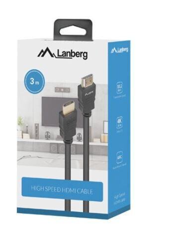 Lanberg HDMI 1.4 Cable HDMI male - HDMI male 3m Μαύρο (CA-HDMI-15CC-0030-BK) - Image 2