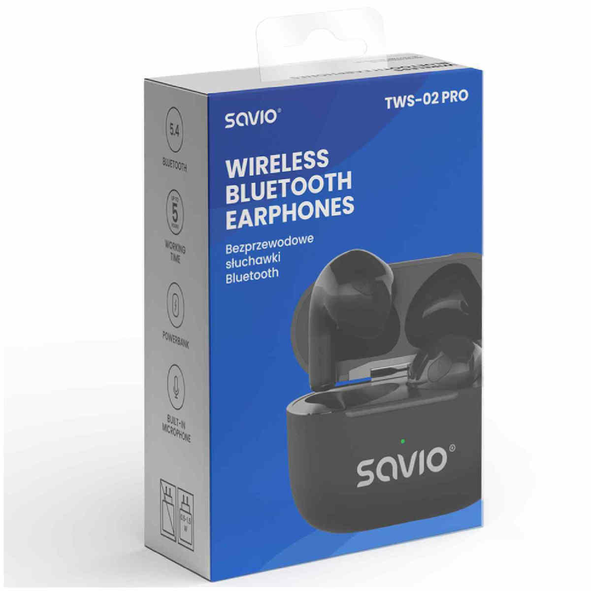 Savio TWS-02 PRO In-ear Μαύρα - Image 6
