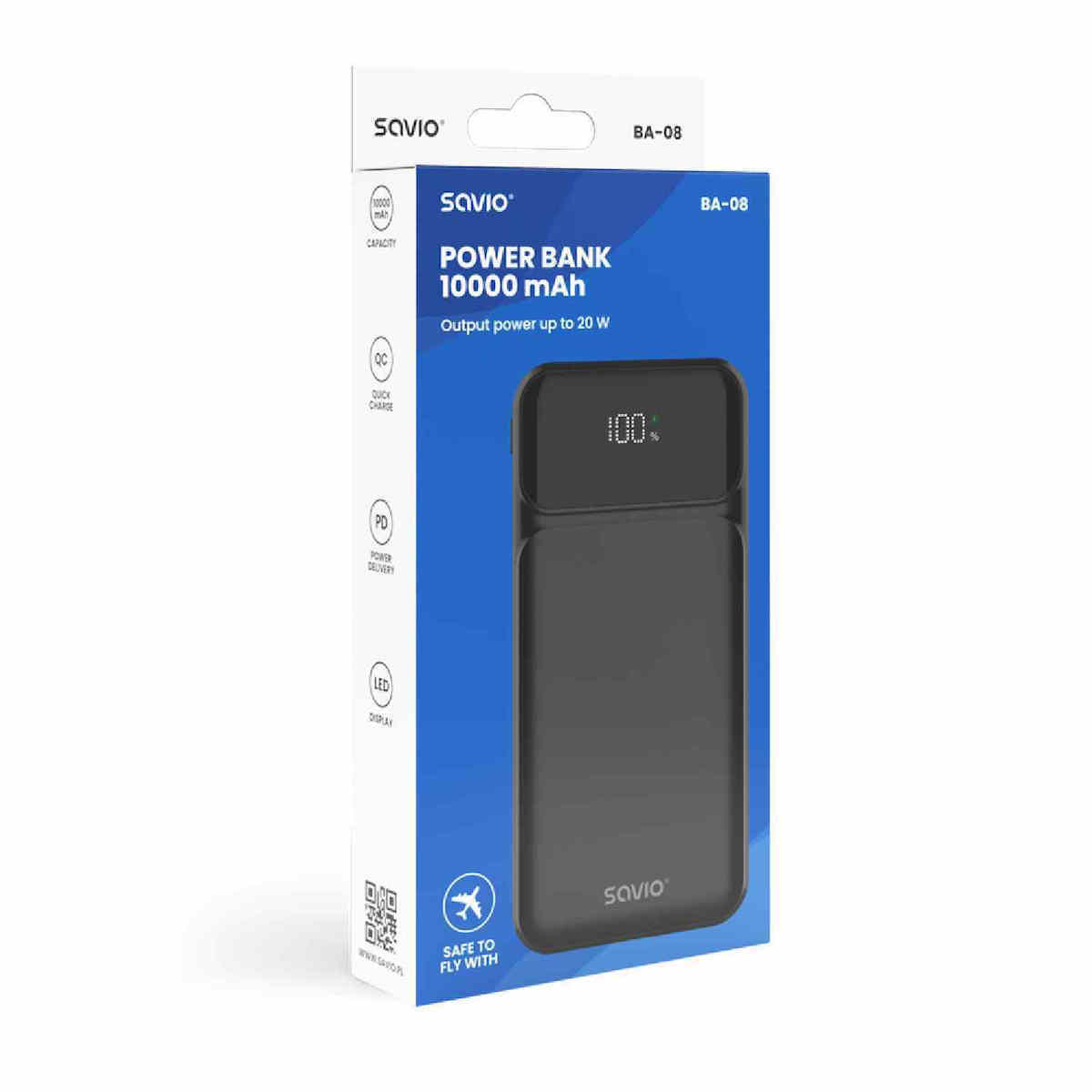 Savio BA-08 10000mAh Μαύρο - Image 4