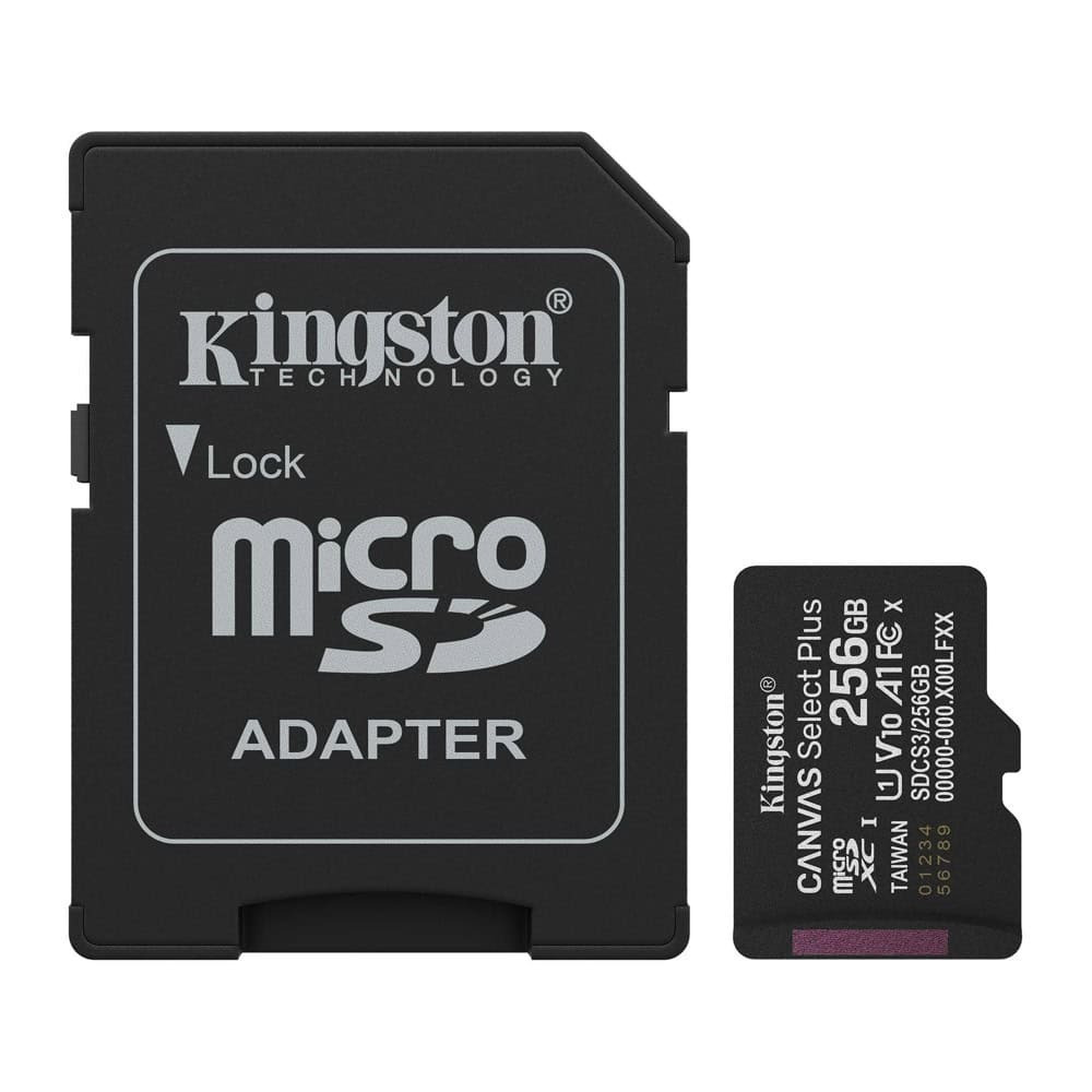256gb Microsdhc Memory Card Adapter Kingston Canvas Select Plus Class 10 Uhs-i Read Speed Up To 150mb/s