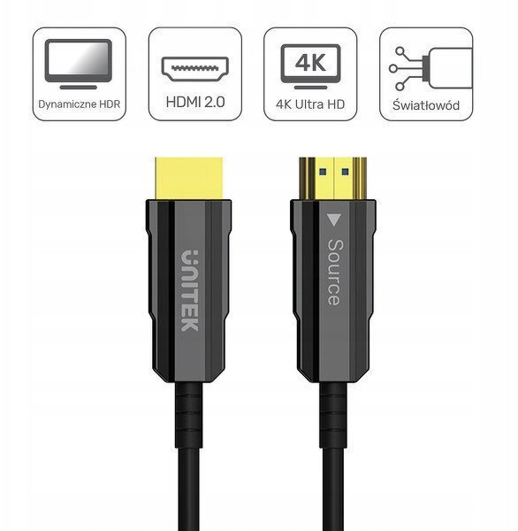 Unitek HDMI 2.0 HDMI male - HDMI male 12m Μαύρο - Image 2