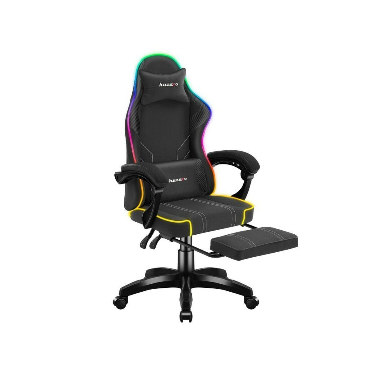 Huzaro HZ-FORCE 3.7 Καρέκλα Gaming Δερματίνης με RGB Φωτισμό Μαύρη - Image 5