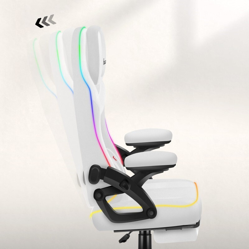 Huzaro Force 4.6 Καρέκλα Gaming με RGB Φωτισμό Λευκή - Image 3