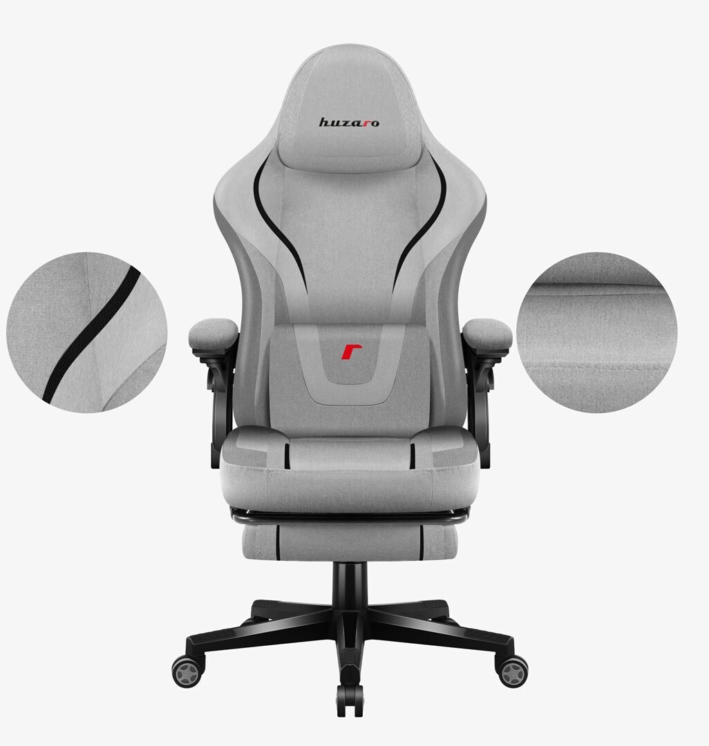 Huzaro Force 4.6 Υφασμάτινη Καρέκλα Gaming με Υποπόδιο Γκρι - Image 3