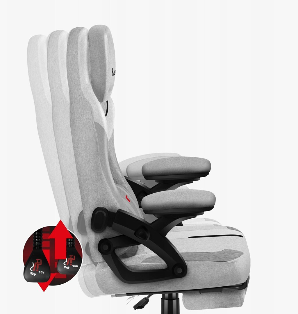 Huzaro Force 4.6 Υφασμάτινη Καρέκλα Gaming με Υποπόδιο Γκρι - Image 6