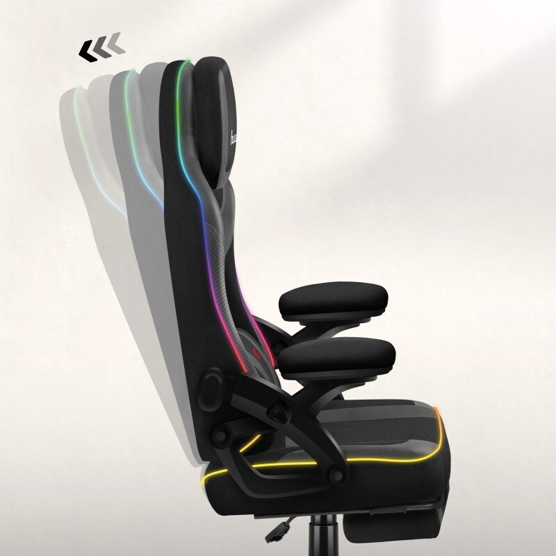 Huzaro Force 4.6 Καρέκλα Gaming με RGB Φωτισμό και Υποπόδιο Μαύρη - Image 3