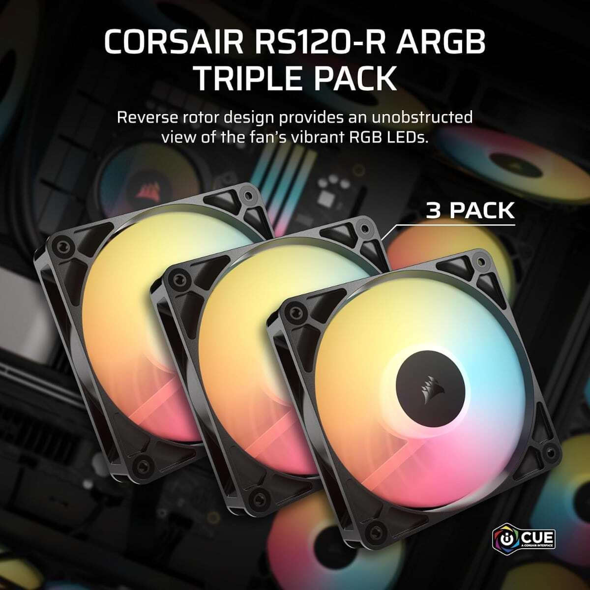 Corsair RS120-Reverse Case Fan με ARGB Φωτισμό και Σύνδεση 4-Pin PWM 3τμχ - Image 9