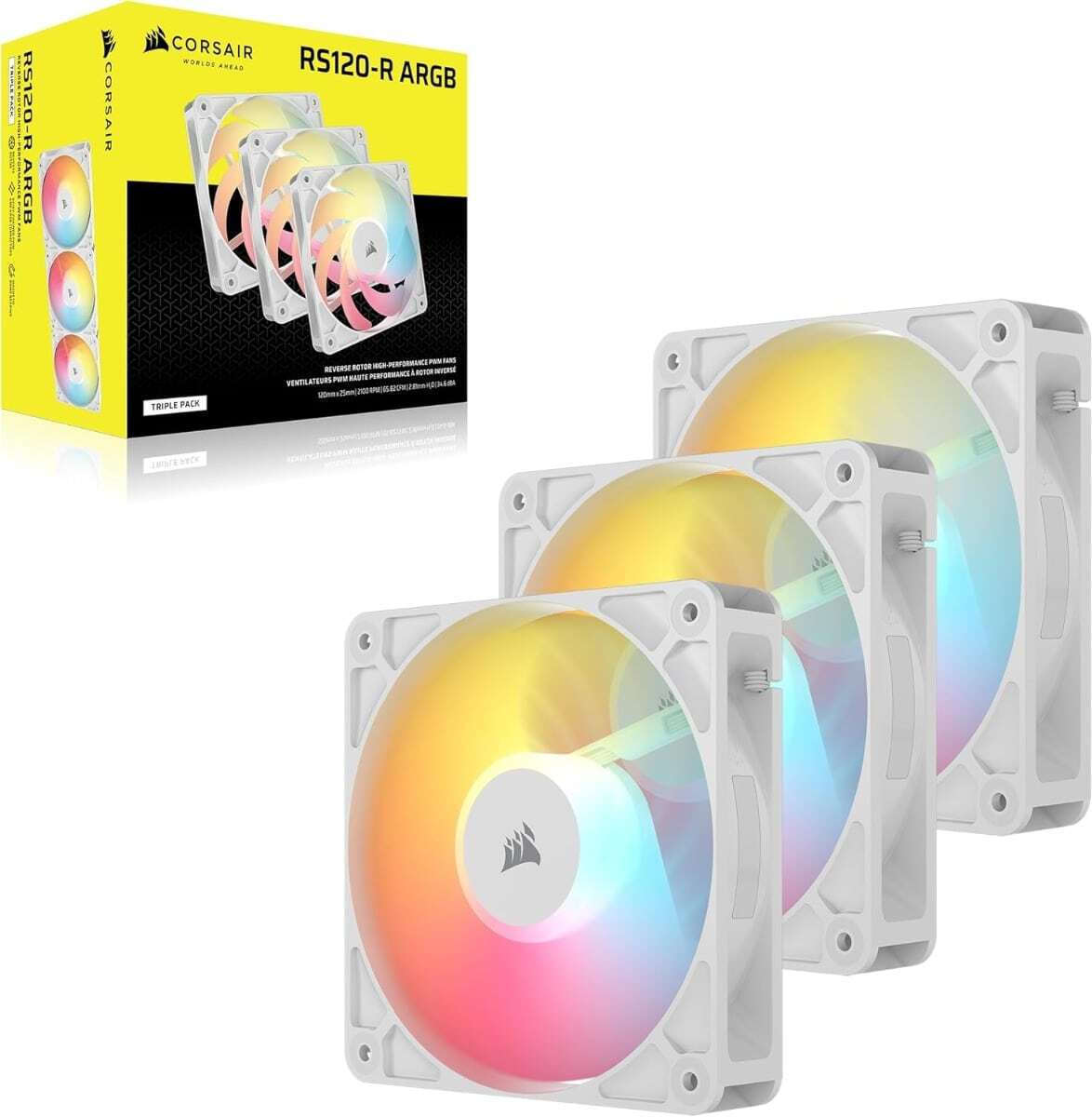 Corsair RS120-Reverse Case Fan με ARGB Φωτισμό και Σύνδεση 4-Pin PWM 3τμχ Λευκό - Image 12