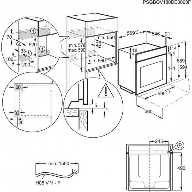 Electrolux Άνω Πάγκου Μαύρος EOD5F71Z - Image 5