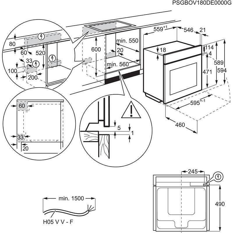 Electrolux Άνω Πάγκου Μαύρος EOD5F71Z - Image 6