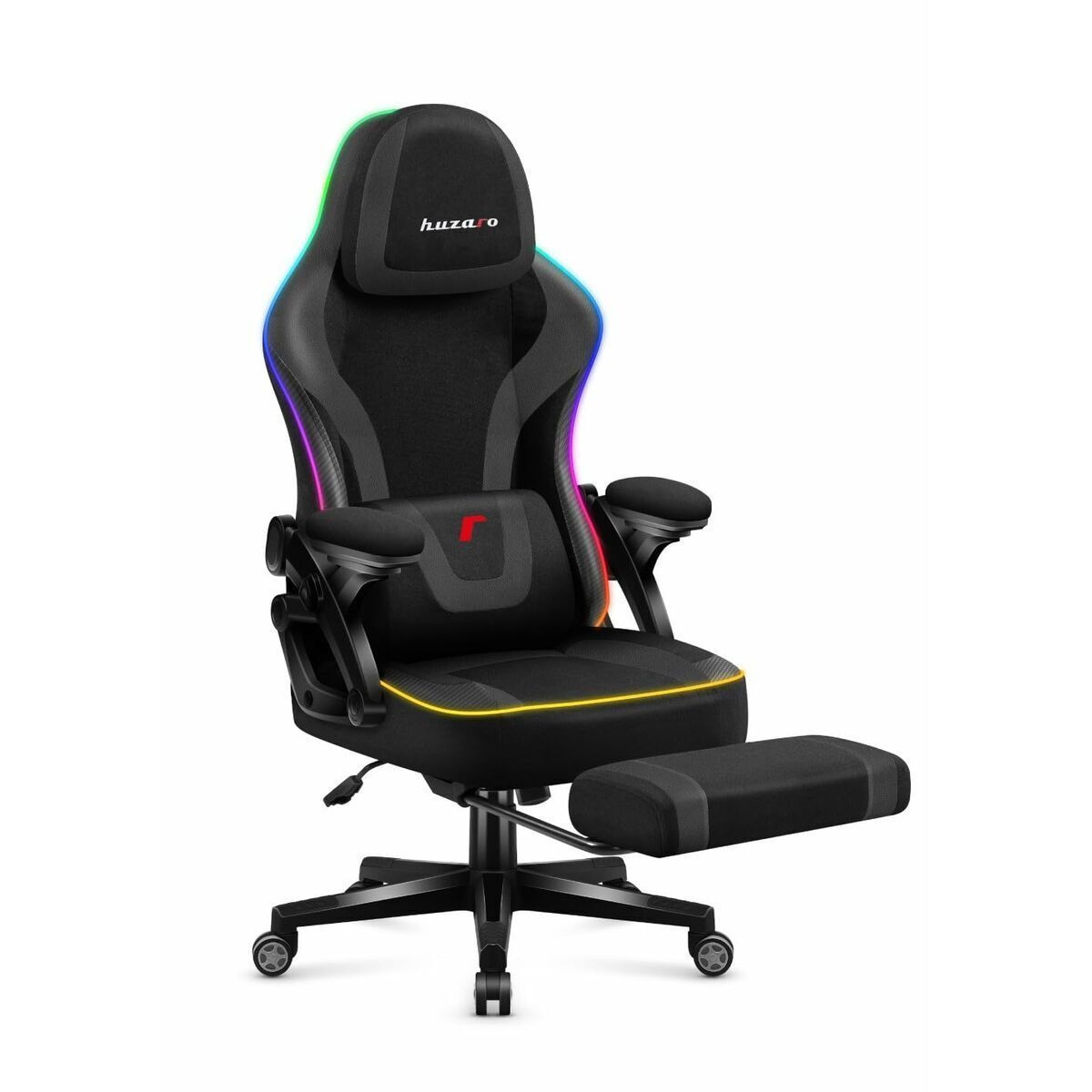 Huzaro Force 4.6 Καρέκλα Gaming με RGB Φωτισμό και Υποπόδιο Μαύρη - Image 6