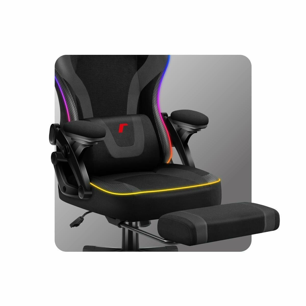 Huzaro Force 4.6 Καρέκλα Gaming με RGB Φωτισμό και Υποπόδιο Μαύρη - Image 9